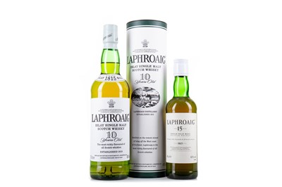 Lot 28 - LAPHROAIG 10 YEAR OLD AND 15 YEAR OLD 35CL