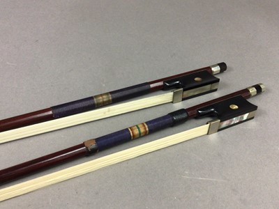 Lot 625 - A LOT OF TWO EARLY SUZUKI VIOLIN BOWS