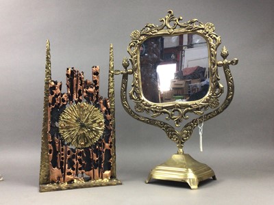 Lot 478 - AN ANSTEY & WILSON OF ENGLAND CLOCK, TWO OTHER CLOCKS, A MIRROR AND FIGURE