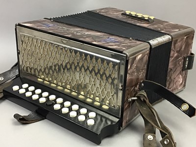 Lot 645 - A 1940S HOHNER DOUBLE-RAY BLACK DOT MELODEON