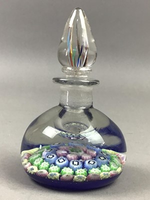 Lot 445 - A COLLECTION OF GLASS PAPERWEIGHTS AND AN INK BOTTLE