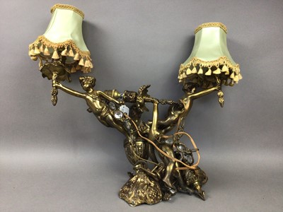 Lot 497 - A BRASS CEILING LIGHT FITTING