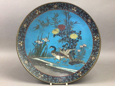 Lot 448 - TWO CLOISONNE CIRCULAR WALL PLATES