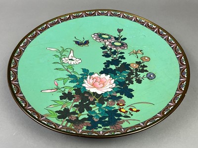 Lot 484 - A PAIR OF CLOISONNE WALL PLATES