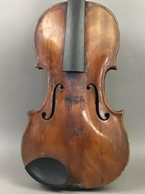 Lot 443 - A VIOLIN WITH BOW AND CASE