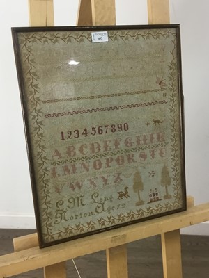 Lot 452 - A VICTORIAN NEEDLEWORK SAMPLER