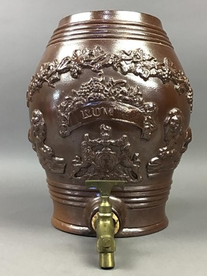 Lot 439 - A STONEWARE SPIRIT BARREL