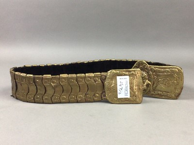 Lot 247 - AN ASIAN TEA LIGHT HOLDER AND A BELT