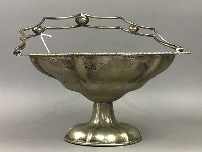 Lot 483 - A SILVER PLATED BASKET AND OTHER PLATED ITEMS