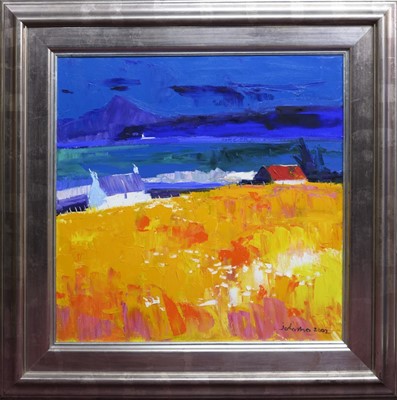 Lot 214 - CORNFIELD - KILCHOAN, ARDNAMURCHAN, AN OIL BY JOLOMO