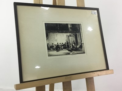 Lot 508 - AN ORIGINAL DRYPOINT "CAFE DES PAPES, AVIGNON' BY STANLEY ANDERSON