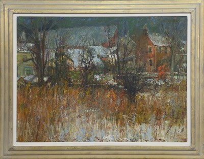 Lot 264 - WINTER, KILBARCHAN, AN OIL BY WILLIAM BIRNIE