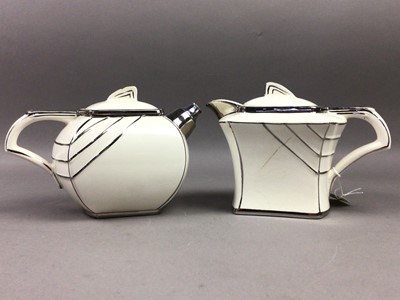 Lot 532 - AN ART DECO PATENT THREE PIECE TEA SERVICE BY G. CLEWS