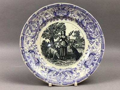 Lot 514 - A SET OF THREE FRENCH PLATES, CRESTED CHINA AND OTHER CERAMICS