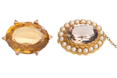 Lot 534 - TWO GEM SET BROOCHES