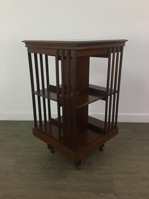 Lot 517 - A MAHOGANY INLAID REVOLVING BOOKCASE