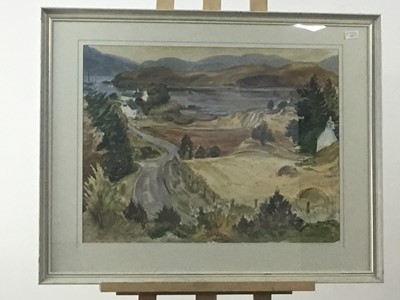 Lot 519 - AUTUMN IN SKYE, A WATERCOLOUR BY ALEXANDER S BURNS AND TWO OTHER PAINTINGS