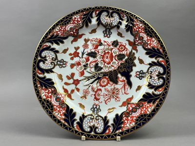 Lot 590 - A CROWN DERBY PLATE AND ANOTHER PLATE