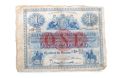 Lot 32 - THE UNION BANK OF SCOTLAND LTD ONE POUND NOTE DATED 1914