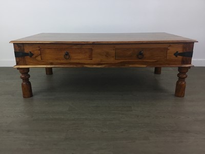 Lot 602 - A HARDWOOD COFFEE TABLE