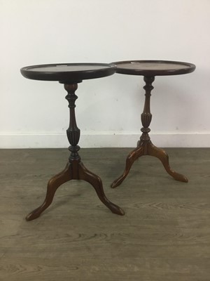 Lot 608 - TWO MAHOGANY TRIPOD WINE TABLES