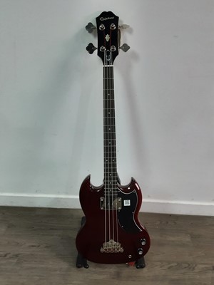 Lot 653 - AN EPIPHONE ELECTRIC GUITAR AND AMPLIFIERS