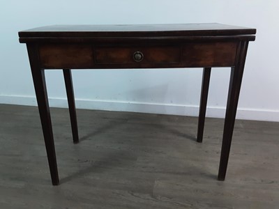 Lot 655 - A 19TH CENTURY MAHOGANY FOLD OVER TEA TABLE