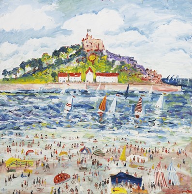 Lot 169 - ST MICHAEL'S MOUNT, AN OIL BY SIMEON STAFFORD