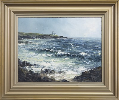 Lot 7 - SCOTTISH COAST, AN OIL BY ALFRED ALLAN