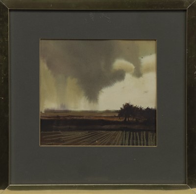 Lot 198 - RAIN CLOUDS, A WATERCOLOUR BY ANNE GORDON