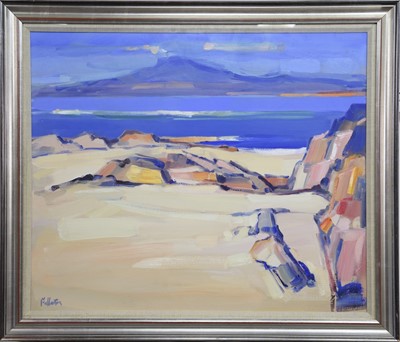 Lot 213 - SKYE FROM ARISAIG, AN OIL BY JAMES FULLARTON