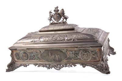 Lot 737 - HISTORICALLY IMPORTANT IVORY LAUNCHING MALLET AND SILVER CASKET FOR THE R.M.S. EMPRESS OF IRELAND