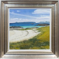 Lot 119 - FRANK COLCLOUGH, A VIEW OF EIGG AND RUM oil on...