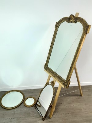 Lot 641 - A GILT WALL MIRROR AND THREE OTHER GILT MIRRORS