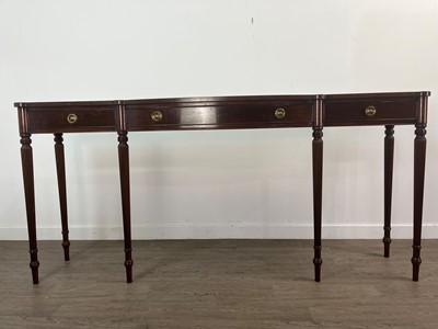 Lot 649 - A MAHOGANY REPRODUTION SERVING TABLE OF REGENCY DESIGN