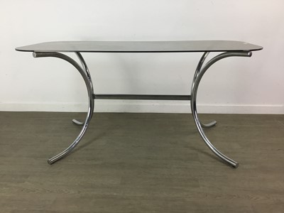 Lot 277 - ATTRIBUTED TO MARCEL BREUER FOR HABITAT, SMOKED GLASS TABLE AND FOUR 'CESCA' CHAIRS