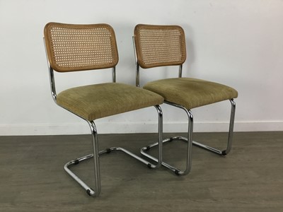 Lot 277 - ATTRIBUTED TO MARCEL BREUER FOR HABITAT, SMOKED GLASS TABLE AND FOUR 'CESCA' CHAIRS