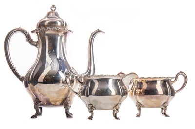 Lot 16 - NORWEGIAN SILVER THREE PIECE COFFEE SERVICE