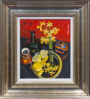 Lot 131 - FRANK COLCLOUGH, COMPOSITION WITH DAFFODILS...