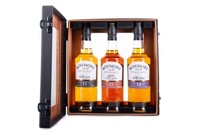 Lot 147 - BOWMORE TASTING SET (3 X 20CL) - 12 YEAR OLD, 15 YEAR OLD AND 18 YEAR OLD