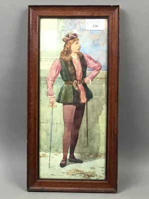 Lot 130 - A WATERCOLOUR OF A COURTIER BY WILLIAM G. MILLER