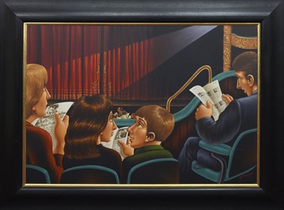 Lot 226 - A NIGHT AT THE OPERA, AN OIL BY GRAHAM MCKEAN