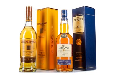 Lot 197 - GLENLIVET 18 YEAR OLD AND GLENMORANGIE 10 YEAR OLD