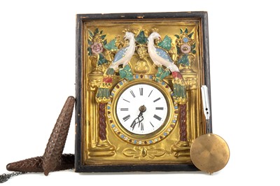 Lot 655 - A MID-LATE 19TH CENTURY GERMAN 'WAG ON WALL' CLOCK