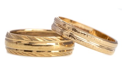 Lot 406 - TWO GOLD WEDDING BANDS