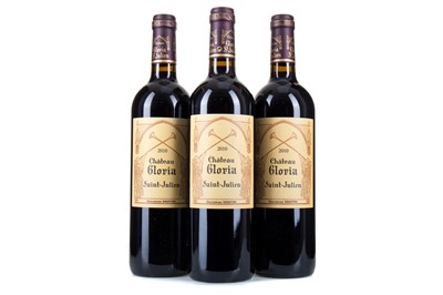 Lot 368 - 3 BOTTLES OF CHATEAU GLORIA 2010 SAINT-JULIEN