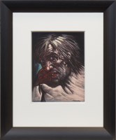 Lot 155 - * PETER HOWSON OBE, STARTLED pastel on paper,...
