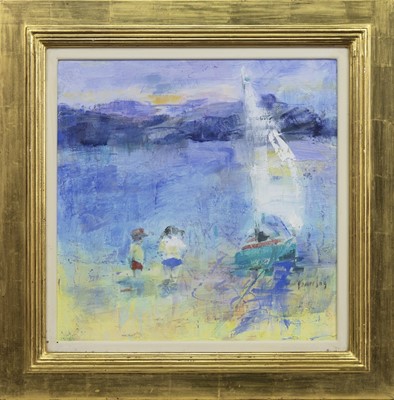 Lot 149 - COOL SUMMER AT LOCH INSCH, AN OIL BY MURIEL BARCLAY