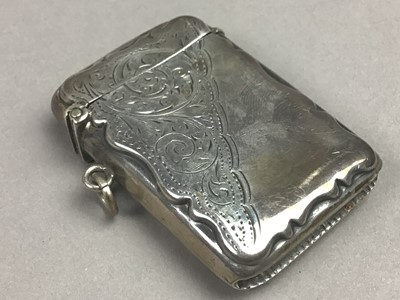 Lot 89 - TWO SILVER VESTA CASES AND OTHER ITEMS