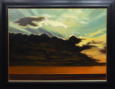 Lot 271 - RED SUNSET, AN OIL BY DOUG PROSSER